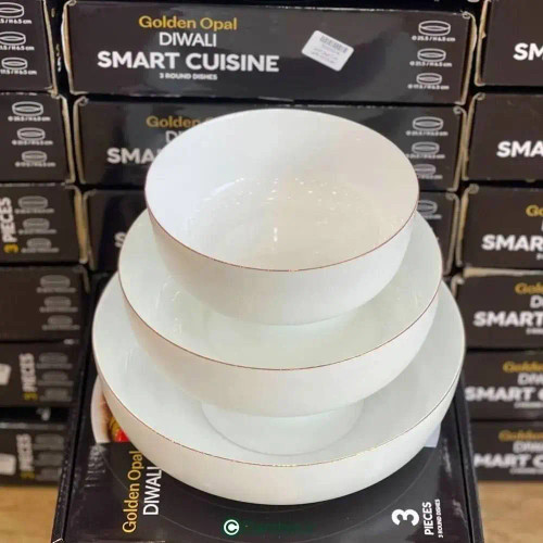 ست تابه 3 تایی گرد لبه بلند گلدن اپال دیوالی اسمارت کوزین طرح لب طلا با جعبه کادویی